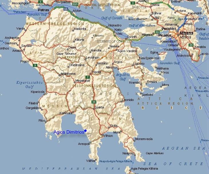 Map Of Peloponnese 1 